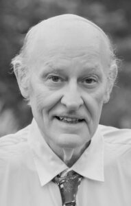 Black and white photograph of author Bruce Hornidge.